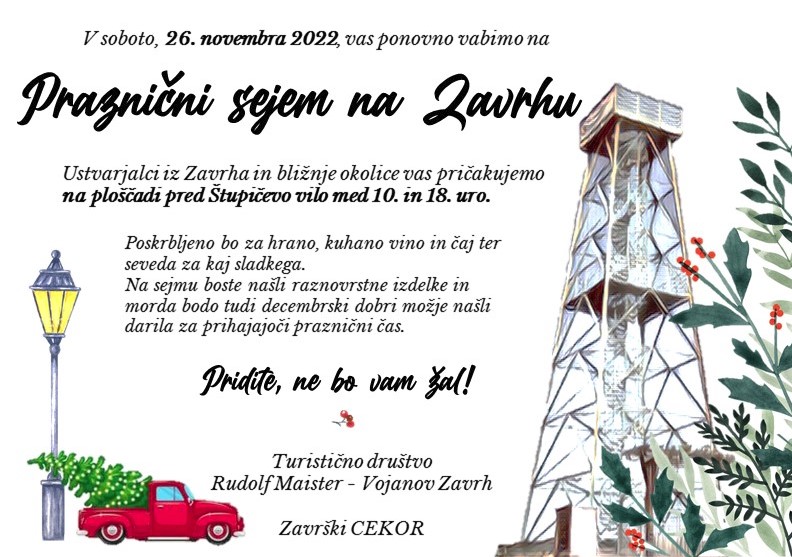 Vabljeni 24. novembra na praznični sejem na Zavrhu